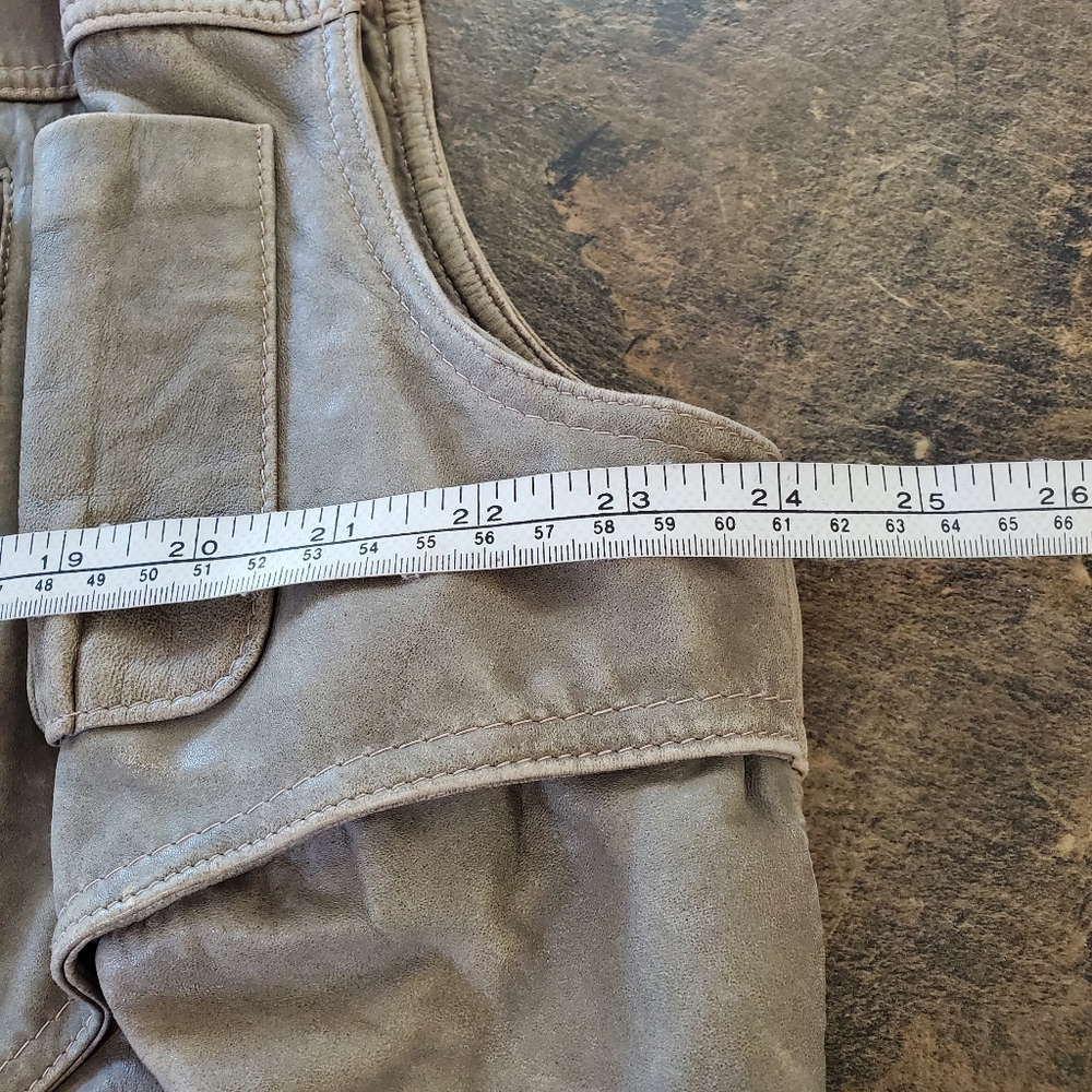 Vintage Canada Leather Men’s Tan Vest S-Medium - Picture 12 of 14